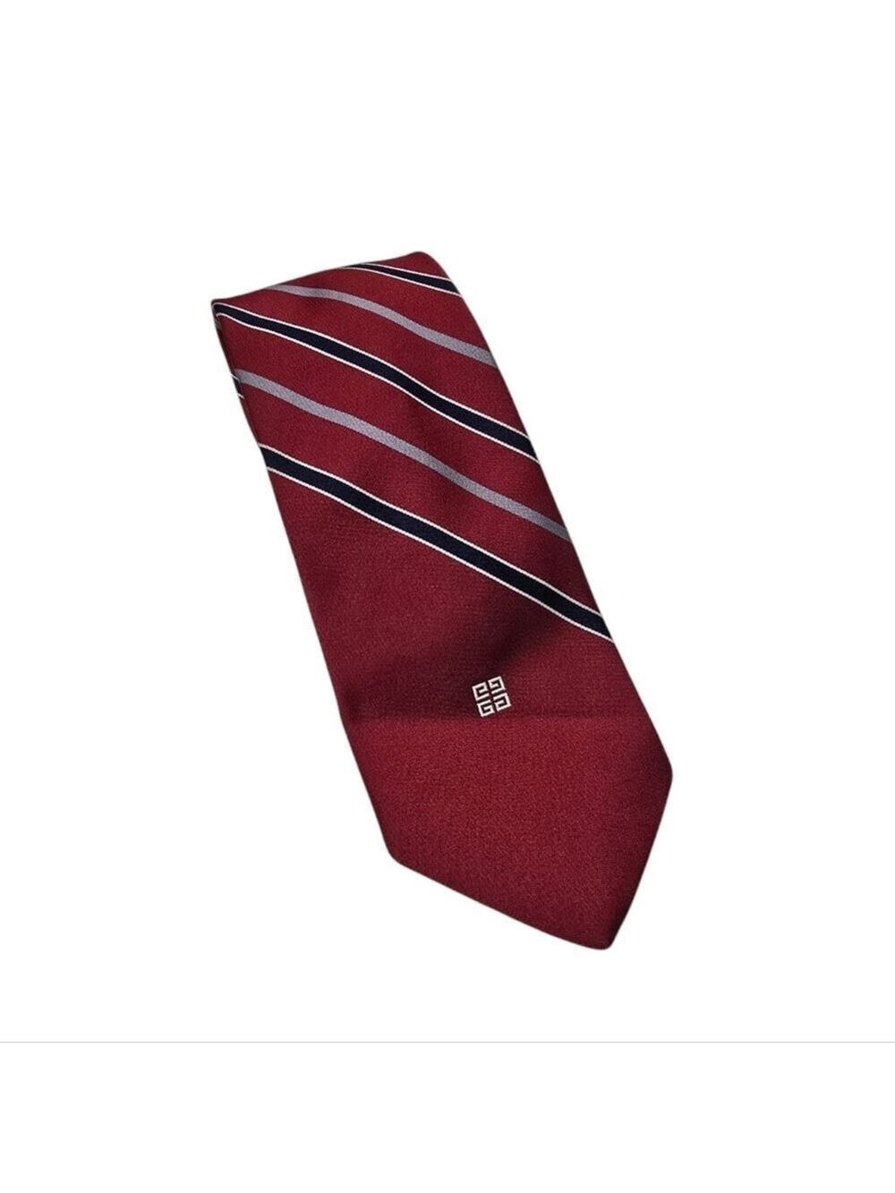 Givenchy Monsieur Red Blue Gray Striped Tie